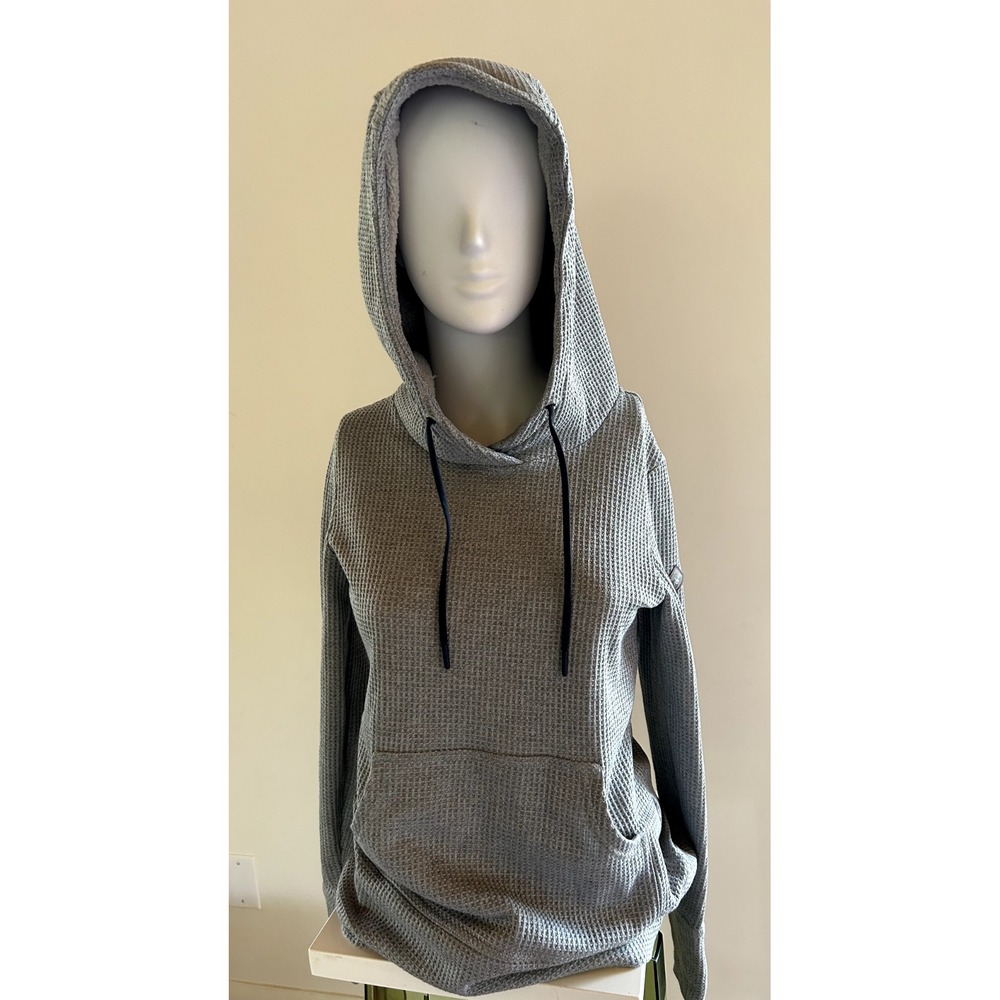 Spyder US Ski Team  Hoodie w/ Fleece Lined Hood Size XS Gray‎ Waffle Pocket NWOT